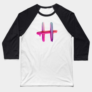 Letter H In Vibrant Watercolor Baseball T-Shirt